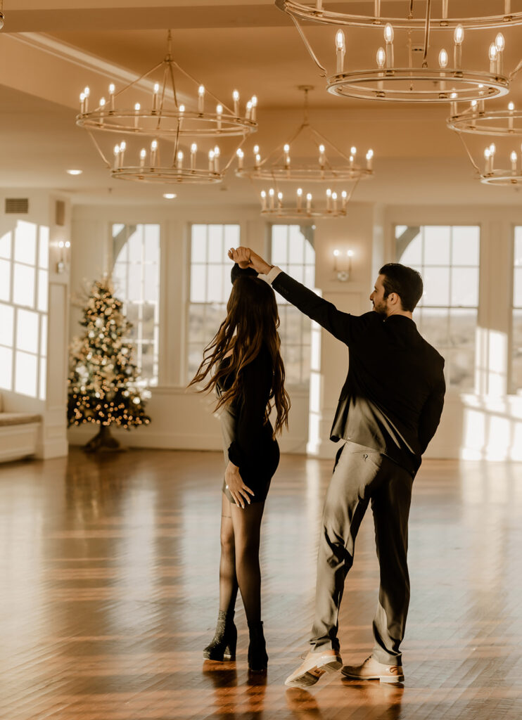 couple dancing in ballroom 