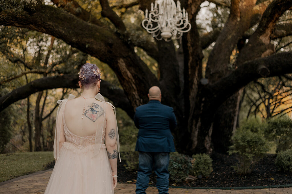 First look bride and groom 