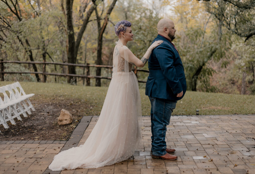 First look bride and groom 