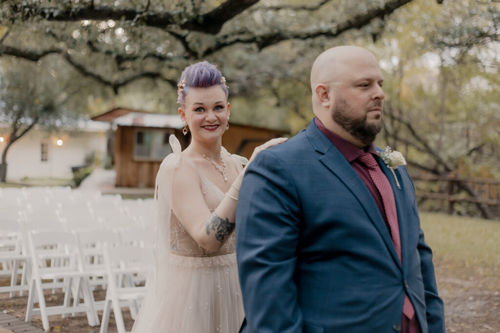 First look bride and groom 