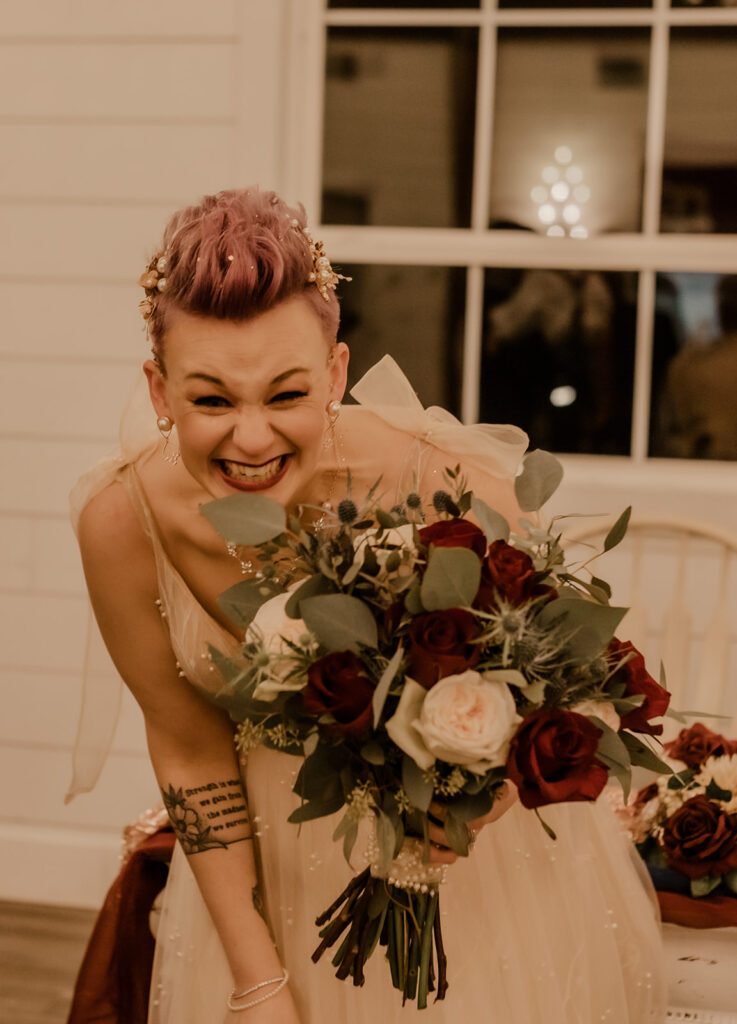 bride laughing 